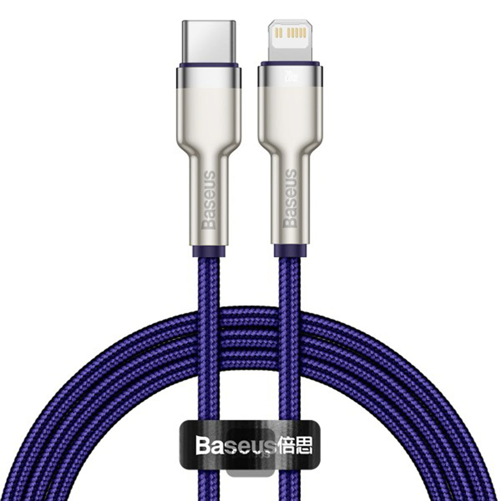 USB-C - Lightning Data- och Laddningskabel Baseus Cafule Metal Series, 20W, 1m, Lila CATLJK-A05