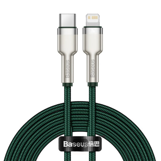 USB-C till Lightning Data- och Laddningskabel Baseus Cafule Metal Series, 20W, 2m, Grön CATLJK-B06