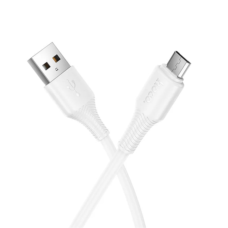 USB-A till microUSB data- och laddningskabel HOCO X120, 18W, 1m, Vit