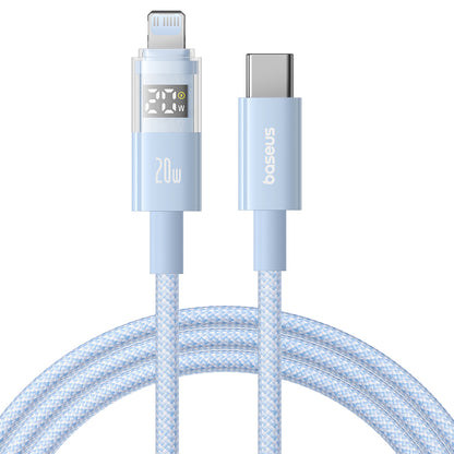 USB-C - Lightning Data- och Laddningskabel Baseus Display 2, 20W, 1m, Blå P10382703311-00
