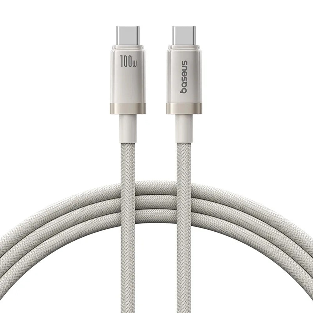 USB-C till USB-C Data- och Laddningskabel Baseus Titanium, 100W, 1m, Silver P10378100G21-00