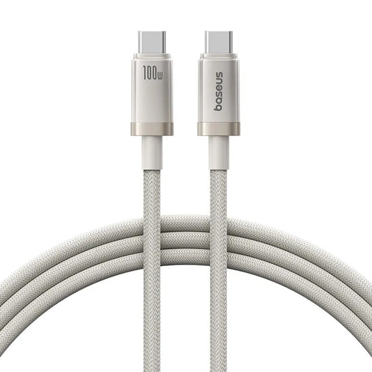USB-C till USB-C Data- och Laddningskabel Baseus Titanium, 100W, 1m, Silver P10378100G21-00