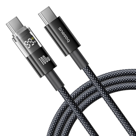 USB-C till USB-C Data- och Laddningskabel Baseus Display 2, 100W, 1m, Svart P10382702121-00
