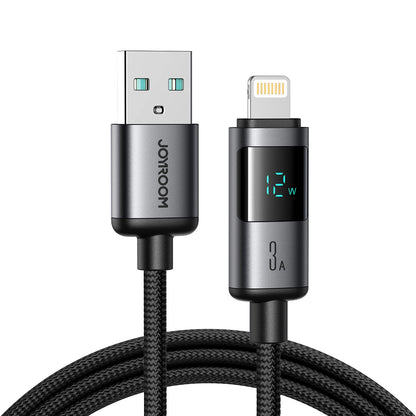 USB-A - Lightning Joyroom S-A16 Pro Prism Display data- och laddningskabel, 12W, 1.2m, Svart