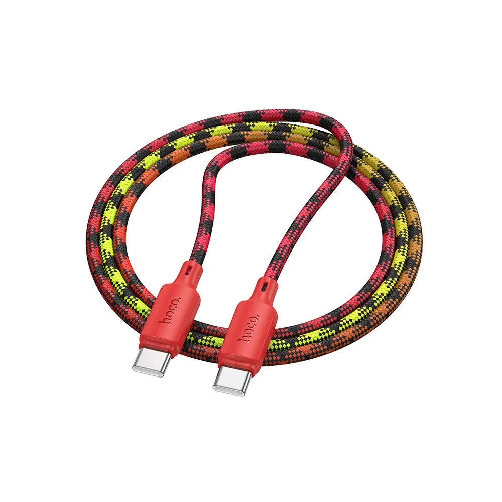 USB-C till USB-C data- och laddningskabel HOCO X116, 60W, 1m, Röd
