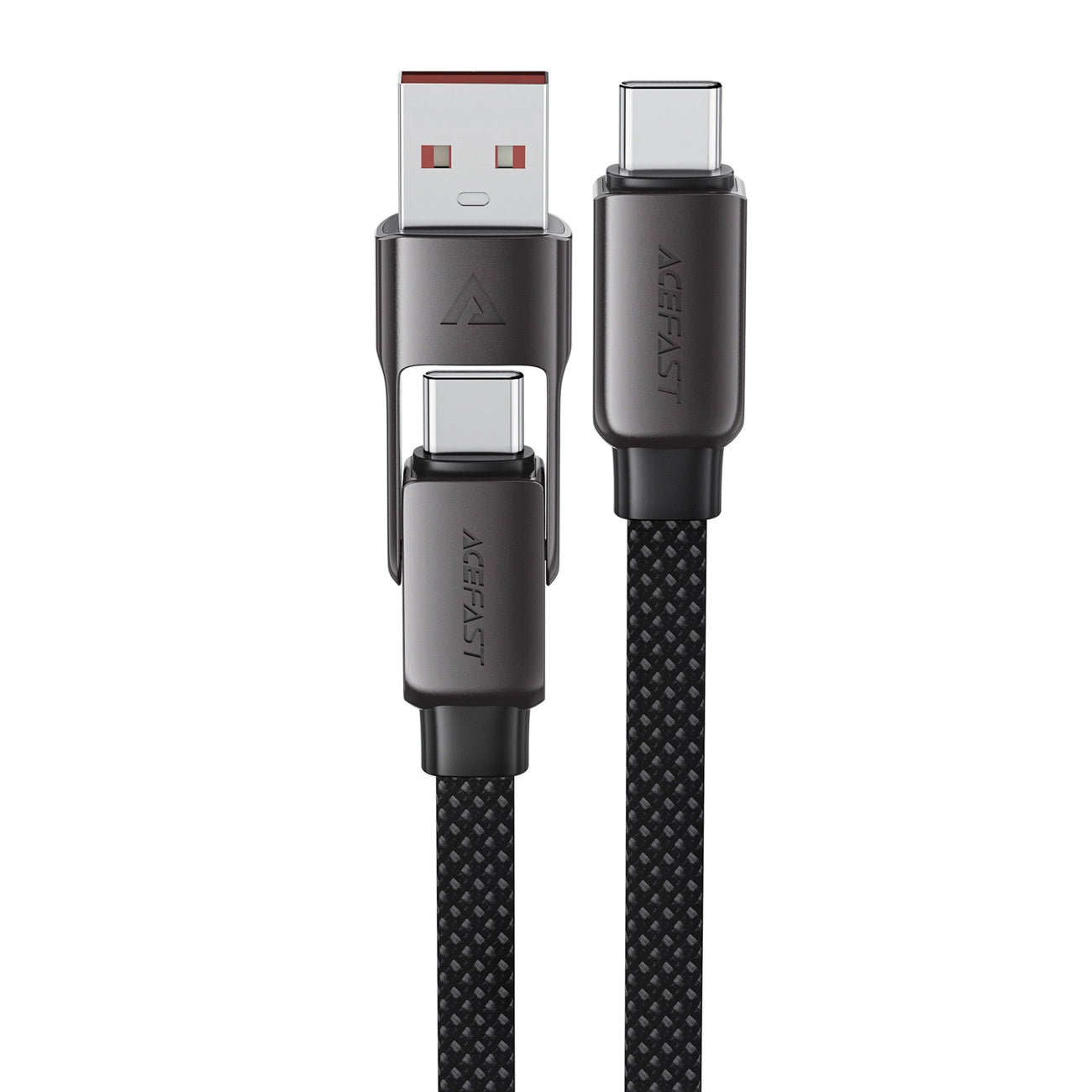 USB-C - USB-A / USB-C Acefast C13-05 data- och laddningskabel, 60W, 0.2m, Svart