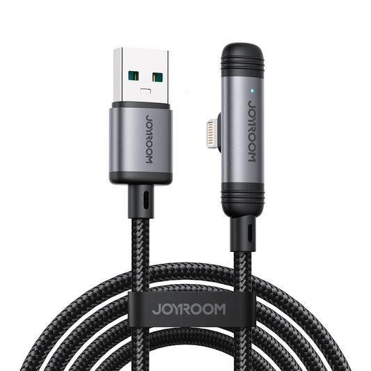USB-A to USB-C Data and Charging Cable Joyroom S-A56 EnjoyX Angled, 20W, 1.2m, Black
