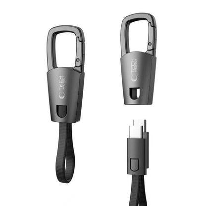 USB-C Data and Charging Cable - USB-C Tech-Protect Ultraboost DNA Keychain, 60W, 0.17m, Gray