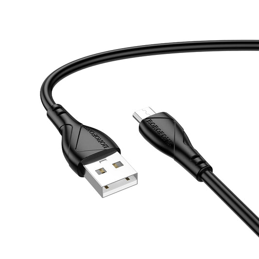 USB-A till microUSB-laddnings- och datakabel Borofone BX121 Energy, 18W, 1m, Svart