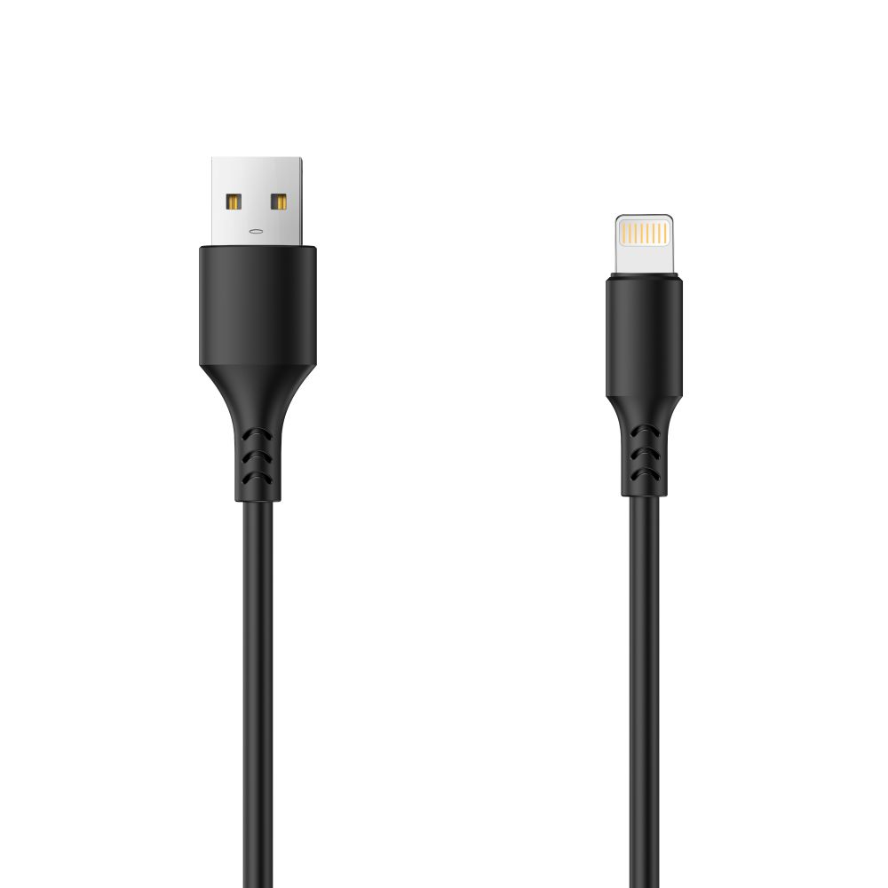 USB-A - Lightning Setty data- och laddningskabel, 18W, 1m, Svart
