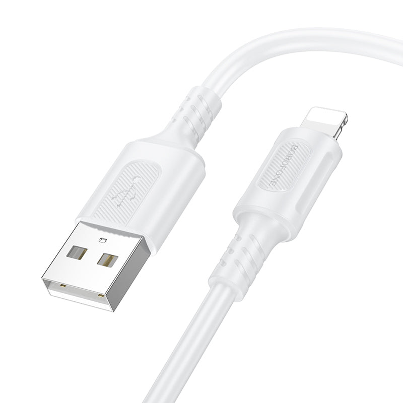 Data- och laddningskabel USB-A - Lightning Borofone BX111 Feliz, 18W, 1m, Vit