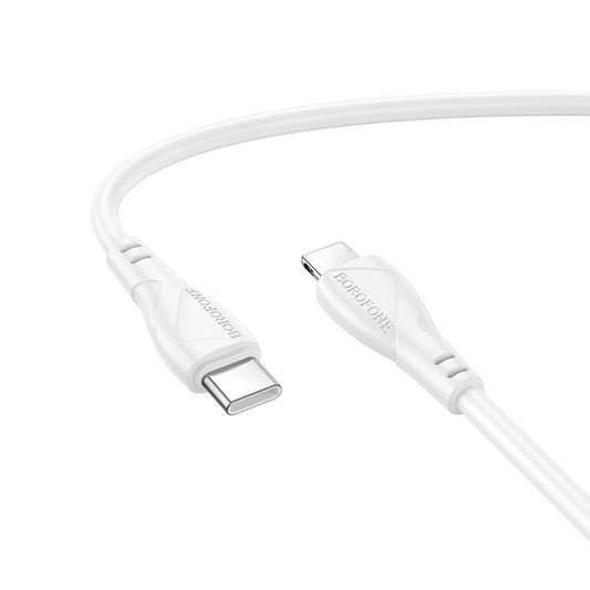 USB-C till USB-C data- och laddningskabel Borofone BX121 Energy, 60W, 1m, Vit