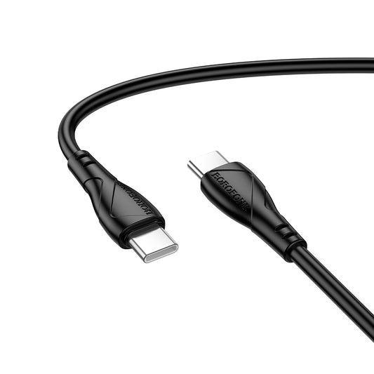 USB-C till USB-C data- och laddningskabel Borofone BX121 Energy, 60W, 1m, Svart