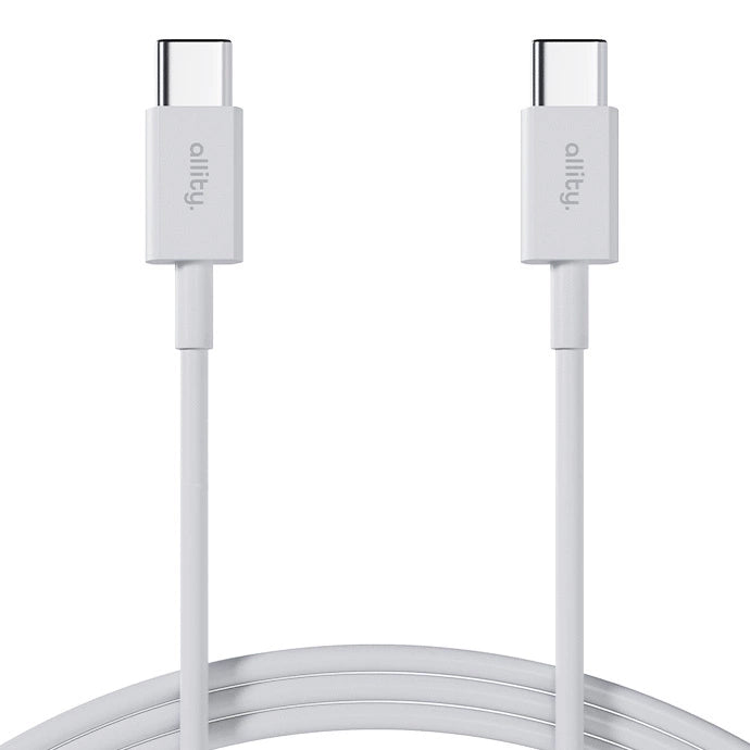 USB-C till USB-C data- och laddningskabel Allity. AUC-03, 100W, 2m, Vit