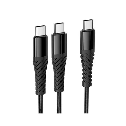 USB-C Laddningskabel - 2 x USB-C HOCO X123, 10W, 1m, Svart
