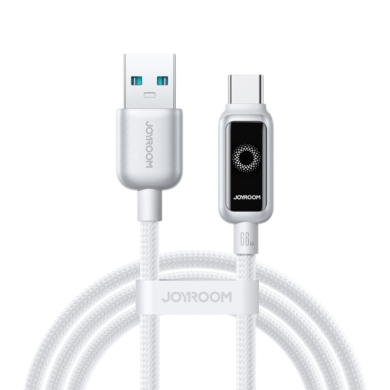 USB-A to USB-C Data and Charging Cable Joyroom S-A55 StarFlight Display, 66W, 1.2m, White