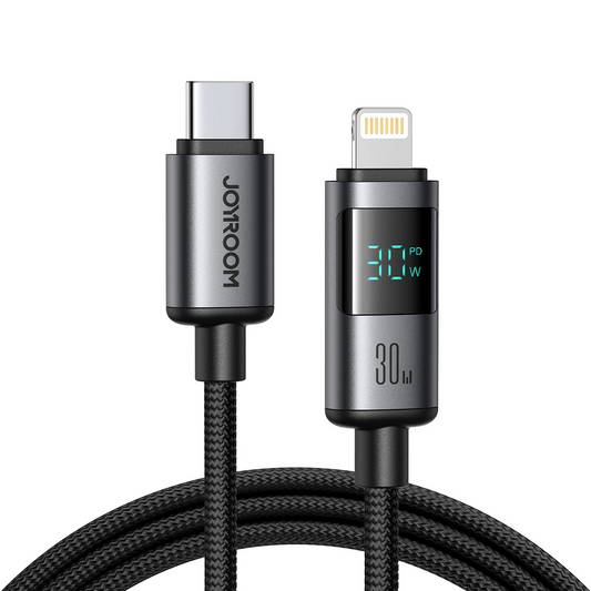 USB-C till Lightning Joyroom S-A16 Pro Prism Display data- och laddningskabel, 30W, 1.2m, Svart