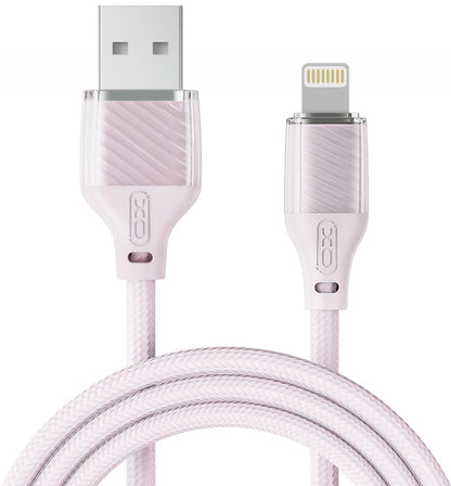 USB-A - Lightning Data- och Laddningskabel XO Design NB291, 18W, 1m, Rosa
