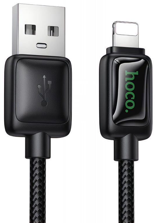 USB-A - Lightning Data- och Laddningskabel HOCO U146, 12W, 1.2m, Svart