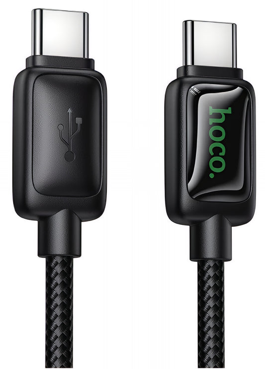USB-C till USB-C data- och laddningskabel HOCO U146, 60W, 1.2m, Svart
