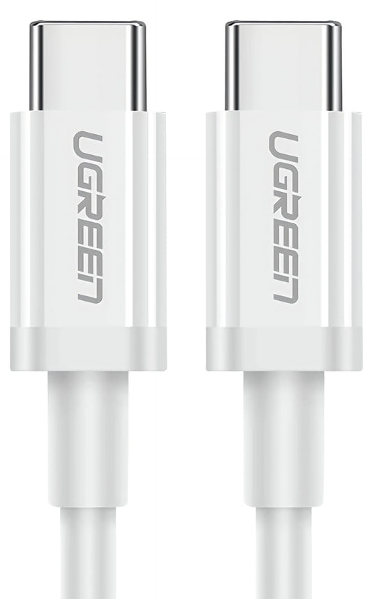 USB-C till USB-C Data- och Laddningskabel UGREEN US264, 60W, 0.5m, Vit
