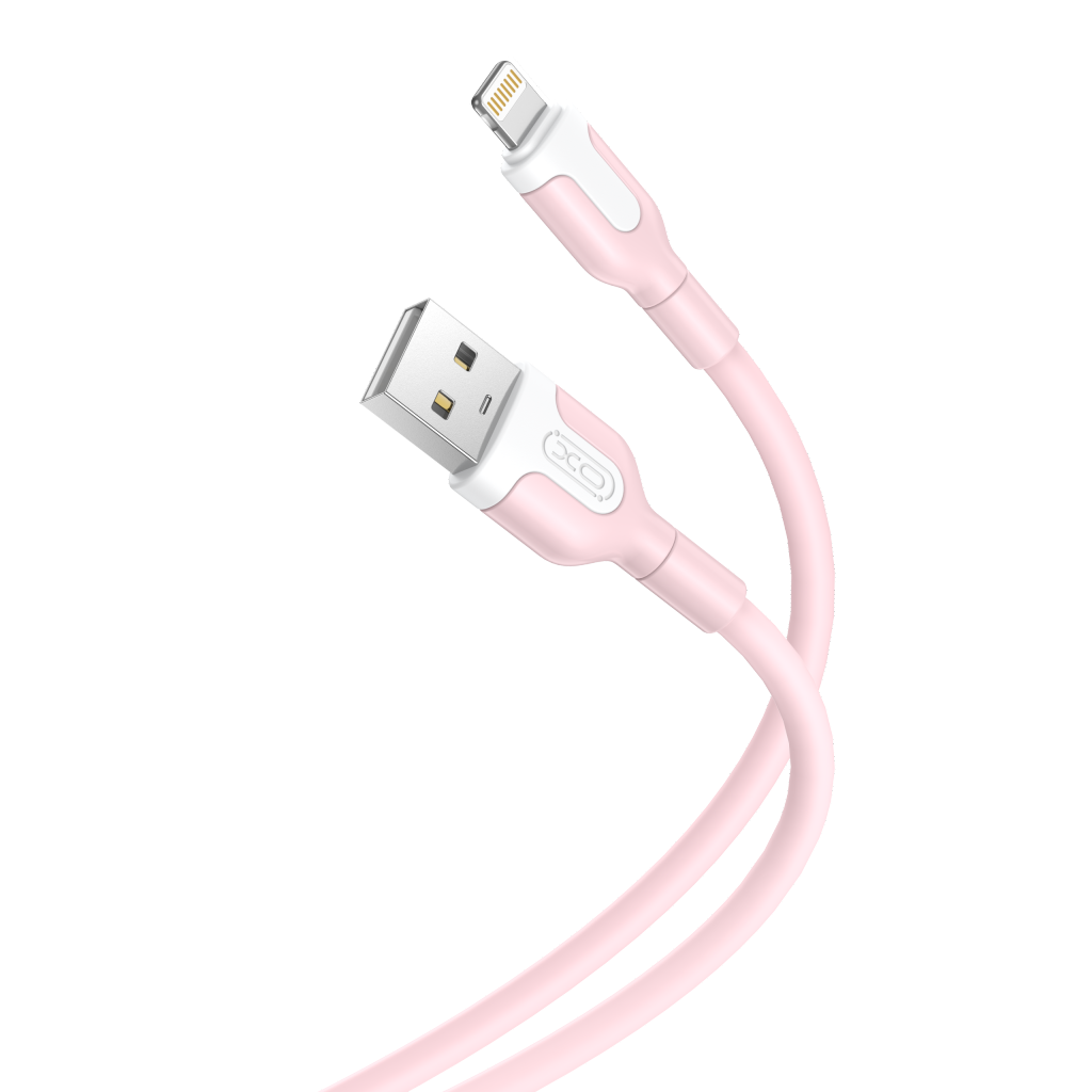 USB-A - Lightning Data- och Laddningskabel XO Design NB212, 18W, 1m, Rosa