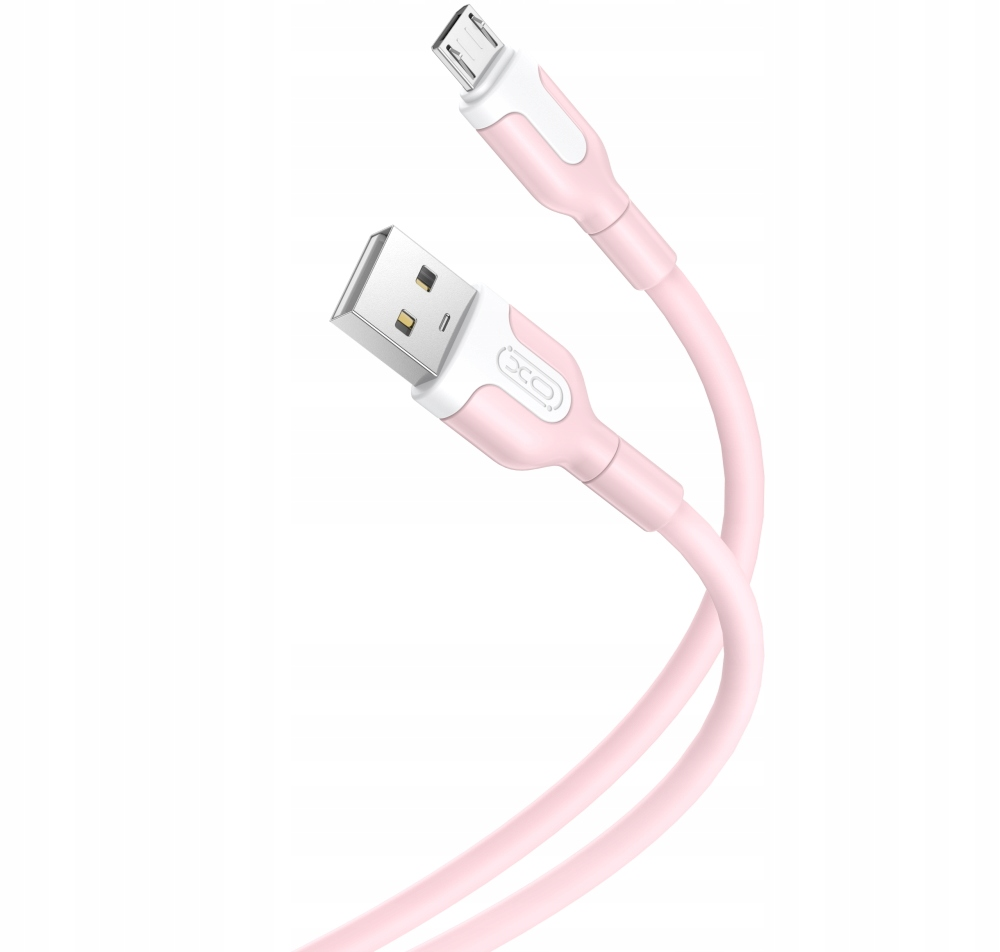 Data- och laddningskabel USB-A till microUSB XO Design NB212, 18W, 1m, Rosa