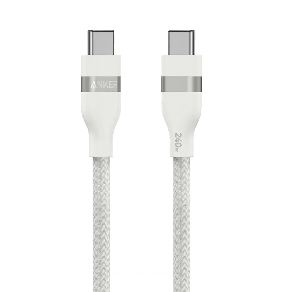 USB-C till USB-C Anker data- och laddningskabel, 240W, 0.9m, Vit A82E2H21