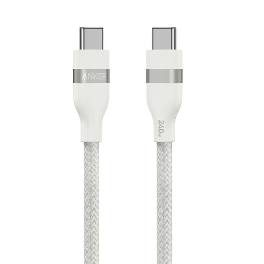USB-C till USB-C Anker data- och laddningskabel, 240W, 0.9m, Vit A82E2H21