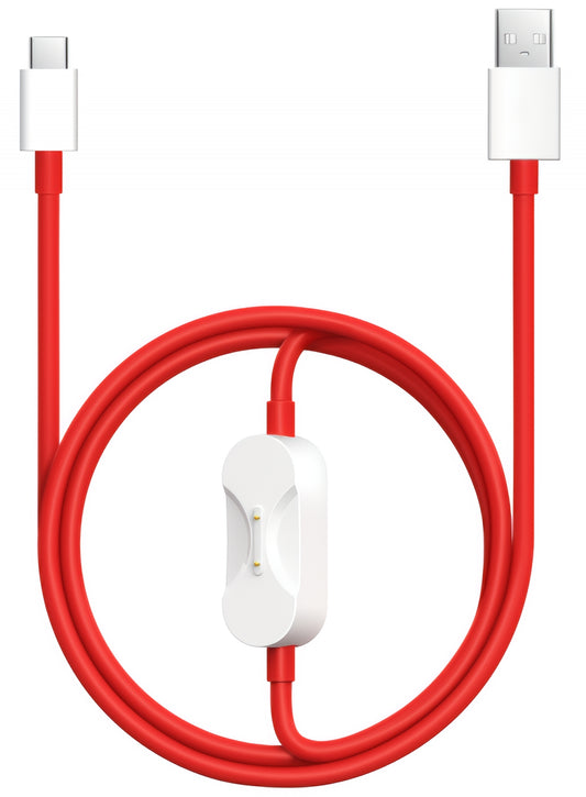 Data- och laddningskabel USB-A - USB-C / Pogo Pin OnePlus DL162, 80W, 1.2m, Röd 5461100665