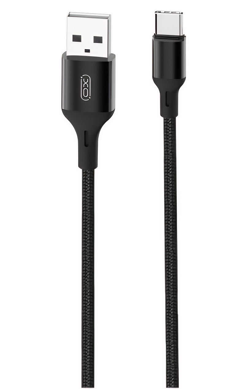 USB-A till USB-C Data- och Laddningskabel XO Design NB143, 18W, 2m, Svart