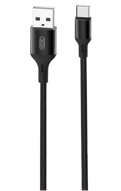 USB-A till USB-C Data- och Laddningskabel XO Design NB143, 18W, 2m, Svart