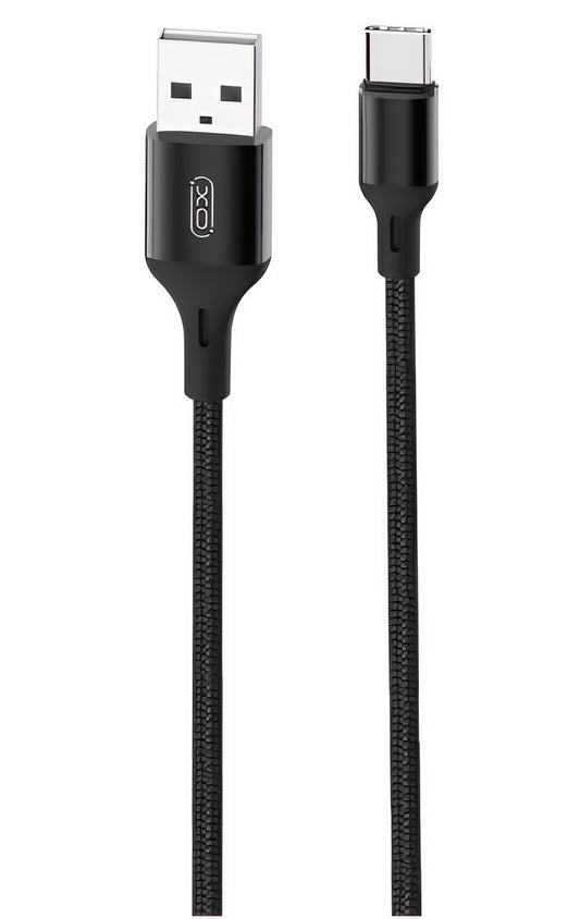 USB-A till USB-C Data- och Laddningskabel XO Design NB143, 18W, 2m, Svart