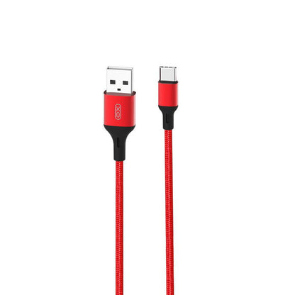 USB-A till USB-C data- och laddningskabel XO Design NB143, 18W, 2m, Röd