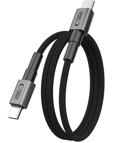 USB-C till USB-C data- och laddningskabel Tech-Protect Ultraboost DNA MagTwist, 100W, 1m, Grå