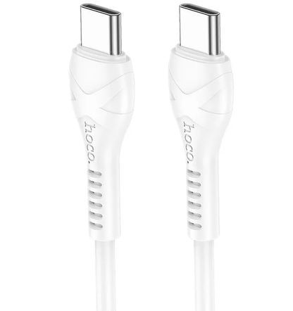 USB-C till USB-C data- och laddningskabel HOCO X37, 60W, 1m, Vit
