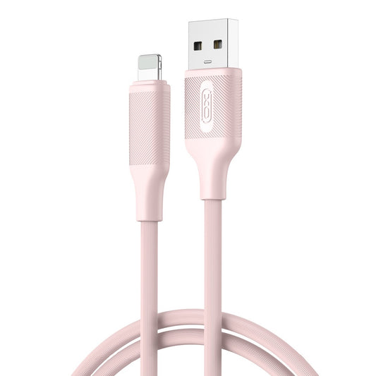 USB-A - Lightning Data- och Laddningskabel XO Design NB265, 12W, 1m, Rosa
