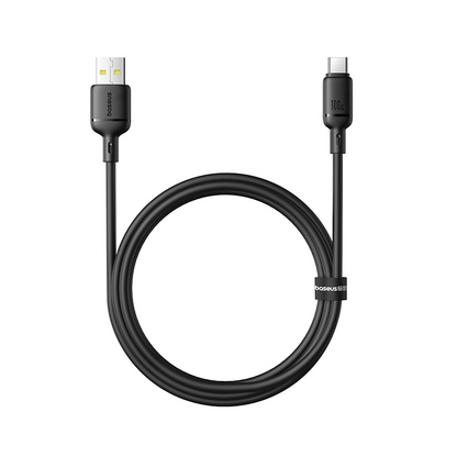 USB-A till USB-C Baseus Silky data- och laddningskabel, 100W, 1m, Svart P10377703113-00