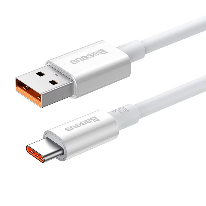 Data- och laddningskabel USB-A - USB-C Baseus Superior Series, 100W, 1m, Vit P10320102214-01