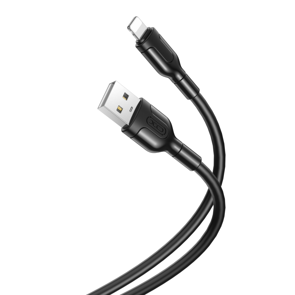 USB-A - Lightning Data- och Laddningskabel XO Design NB212, 18W, 1m, Svart