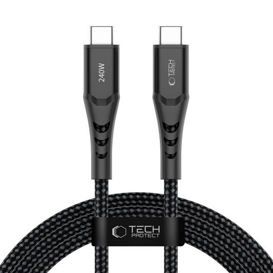 USB-C Data- och Laddningskabel - USB-C Tech-Protect UB11T Ultraboost, 240W, 2m, Svart