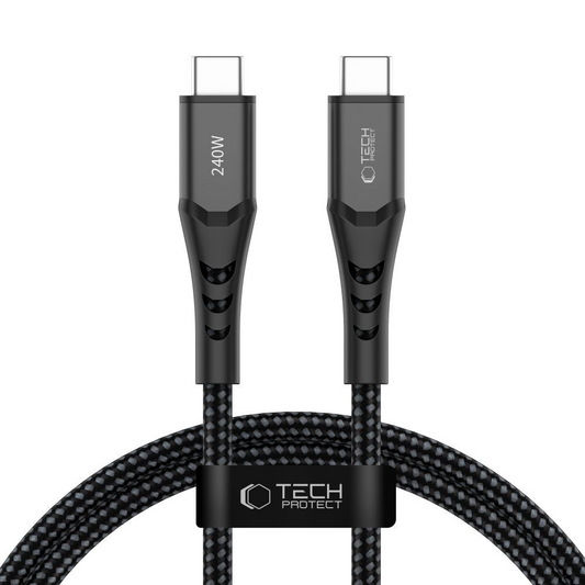 USB-C Data- och laddningskabel - USB-C Tech-Protect UB11T Ultraboost, 240W, 1m, Svart