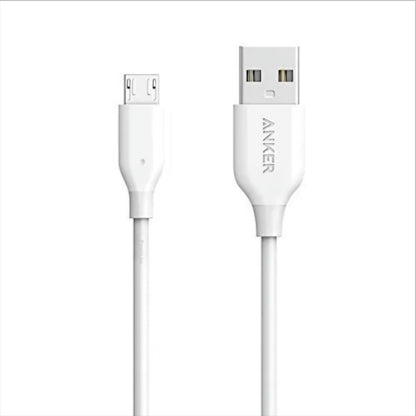 Data- och laddningskabel USB-A till microUSB Anker PowerLine, 18W, 1m, Vit A8132H21
