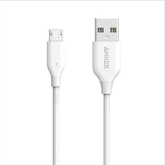Data- och laddningskabel USB-A till microUSB Anker PowerLine, 18W, 1m, Vit A8132H21