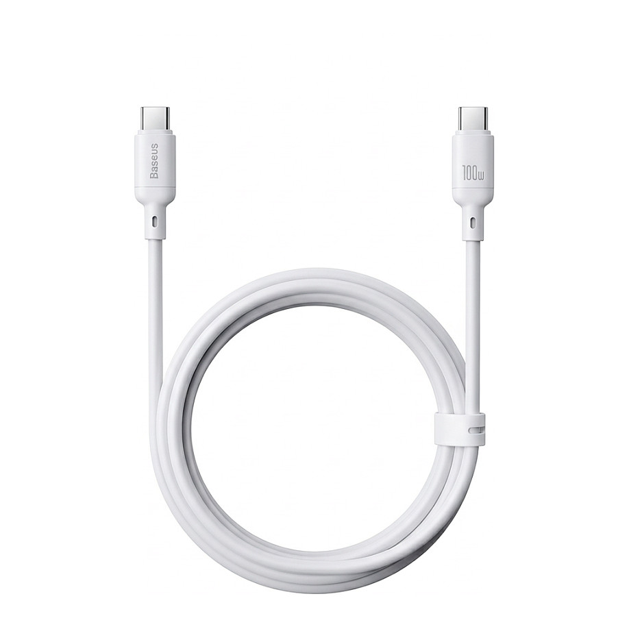 USB-C till USB-C Data- och Laddningskabel Baseus Silky, 100W, 2m, Vit
