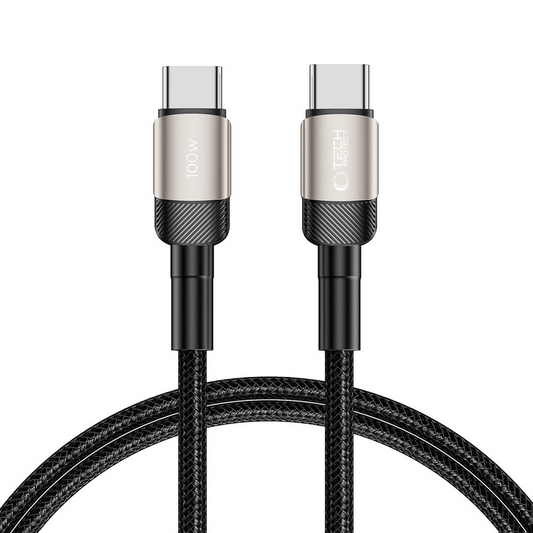 USB-C Data- och laddningskabel - USB-C Tech-Protect Ultraboost EVO, 100W, 1m, Silver