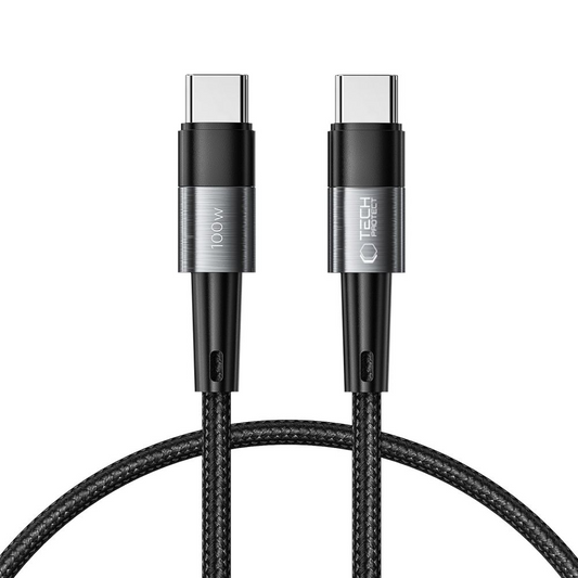 USB-C Data- och laddningskabel - USB-C Tech-Protect Ultraboost, 100W, 0,25m, Grå