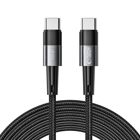 USB-C Data- och laddningskabel - USB-C Tech-Protect Ultraboost, 100W, 3m, Grå