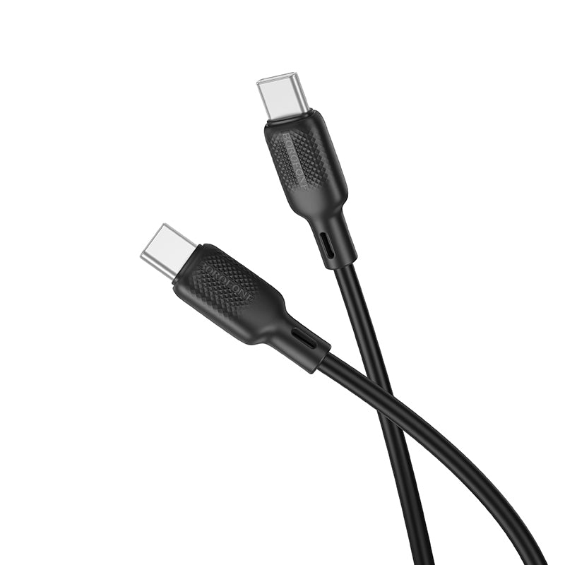 USB-C till USB-C data- och laddningskabel Borofone BX113 Lenny, 60W, 1m, svart