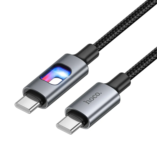 USB-C Data- och laddningskabel - USB-C HOCO U144 Led, 60W, 1,2m, Svart